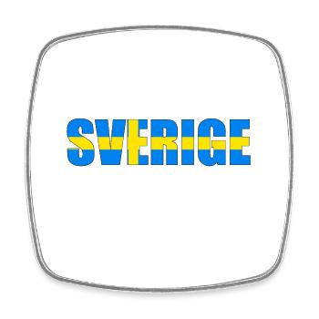 Sweden flag letters - Square fridge magnet - white - Front