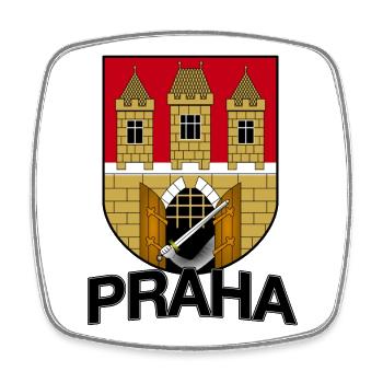 Praha Prague Czech Republic - Square fridge magnet - white - Front