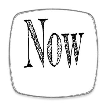 Now or now - Square fridge magnet - white - Front