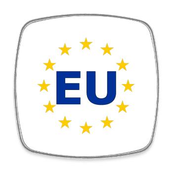 EU symbol in the star ring - Square fridge magnet - white - Front