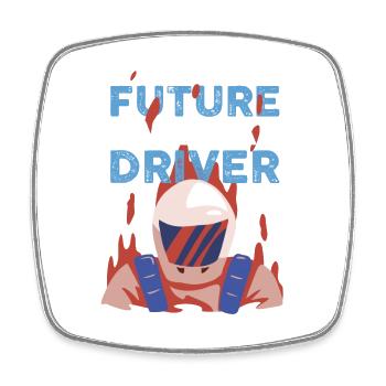 Racing Car - Future Race Car Driver - Square fridge magnet - white - Front
