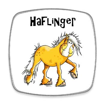 Drôle Haflinger - Magnet carré - blanc - Devant