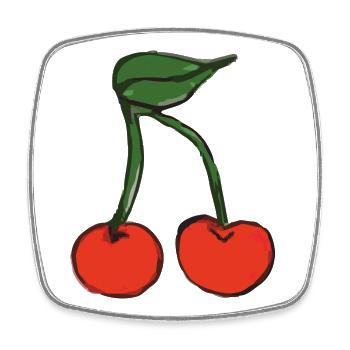 kirsche cherry - Viereckiger Kühlschrankmagnet - Weiß - Vorne