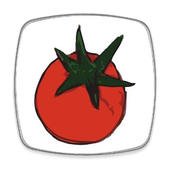 tomate tomatoe - Viereckiger Kühlschrankmagnet - Weiß - Vorne