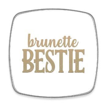 Brunette Bestie - Viereckiger Kühlschrankmagnet - Weiß - Vorne