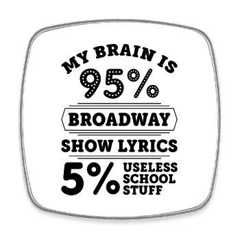 theatre - Square fridge magnet - white - Front
