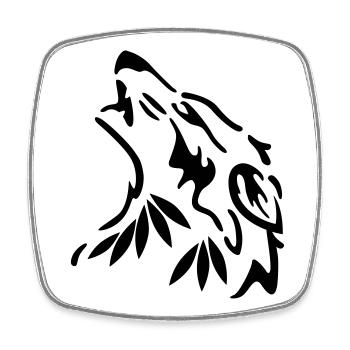 wolf - Square fridge magnet - white - Front