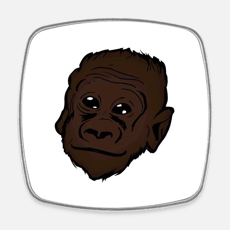 Gorilla animal motif - Square fridge magnet - white