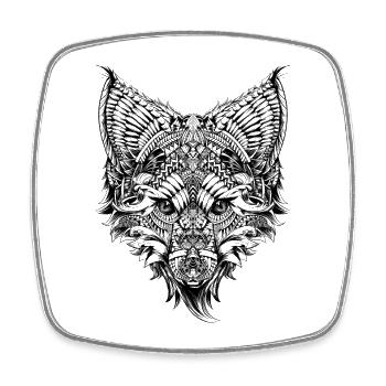 Fuchs Fox Design Tribal Tiere Tees | Men Women - Viereckiger Kühlschrankmagnet - Weiß - Vorne