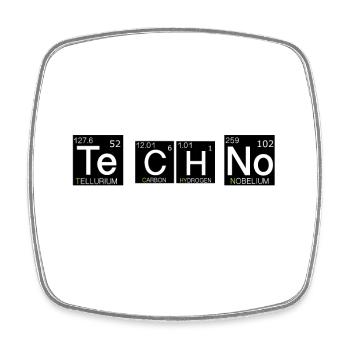 Techno Chem Periodic Table Style - Square fridge magnet - white - Front