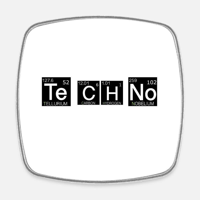 Techno Chem Periodic Table Style - Square fridge magnet - white