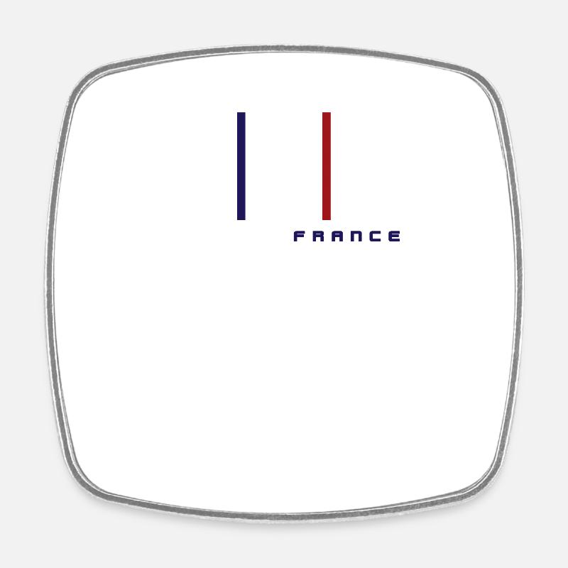 Drapeau Français patriote - Magnet carré - blanc