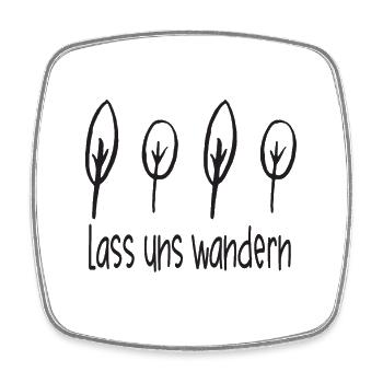 Wandern - Lass Uns Wandern - Viereckiger Kühlschrankmagnet - Weiß - Vorne
