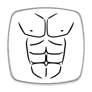 Sixpack Six pack Abs - Viereckiger Kühlschrankmagnet - Weiß - Vorne