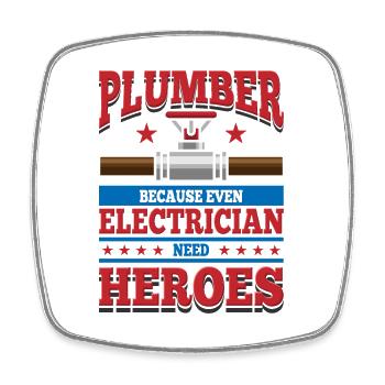 plumber - Square fridge magnet - white - Front