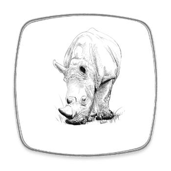Rhino - Magnet carré - blanc - Devant