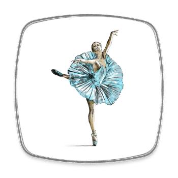 ballet - Square fridge magnet - white - Front