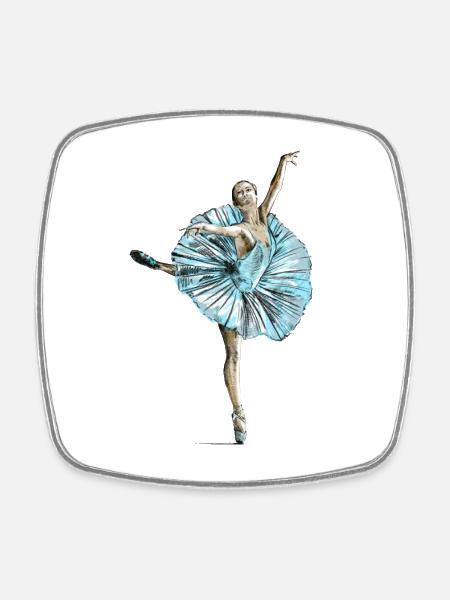 ballet - Square fridge magnet - white