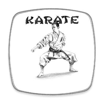 karate - Magnet carré - blanc - Devant