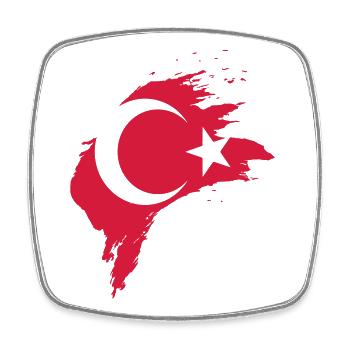 Türkei Karte mit Flagge - Viereckiger Kühlschrankmagnet - Weiß - Vorne