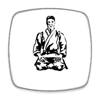 karate - Magnet carré - blanc - Devant