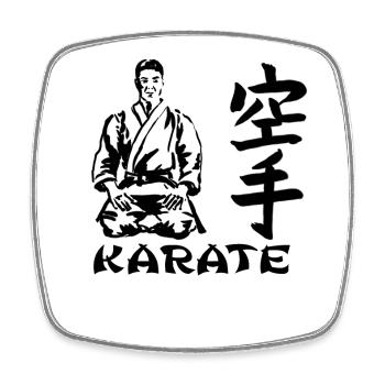 karate - Magnet carré - blanc - Devant