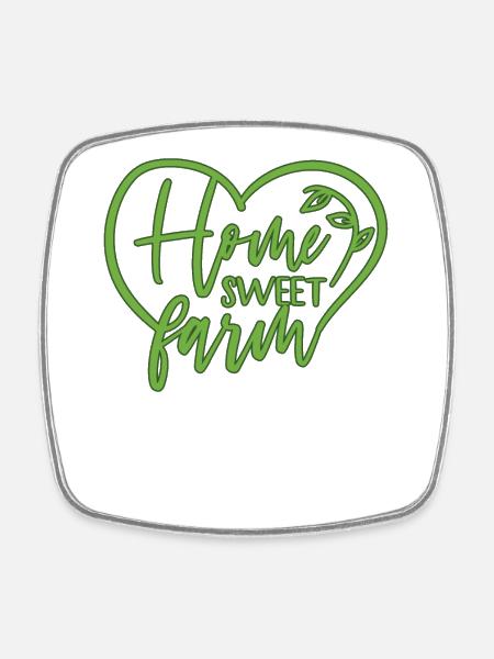 farm - Square fridge magnet - white