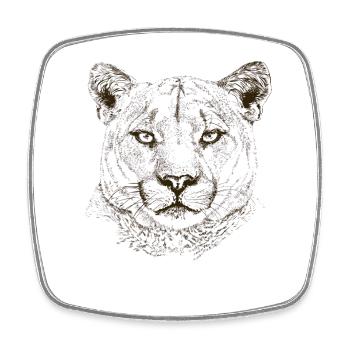 cougar - Square fridge magnet - white - Front