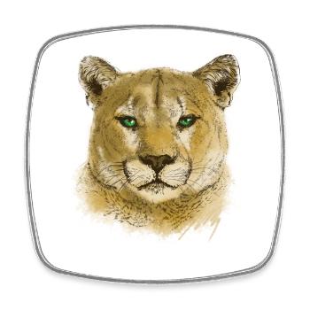 Cougar - Square fridge magnet - white - Front