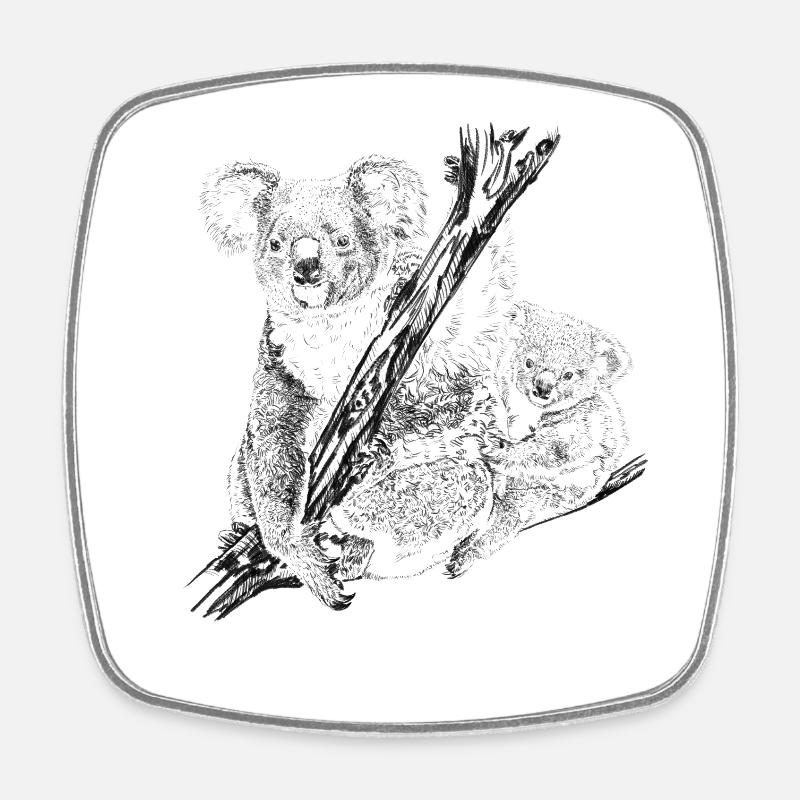Koala - Viereckiger Kühlschrankmagnet - Weiß