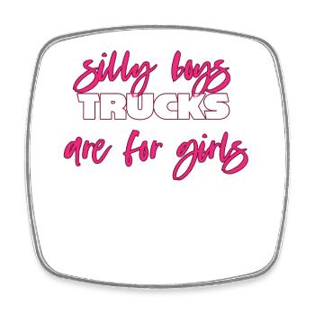 Camion camion voiture - Magnet carré - blanc - Devant