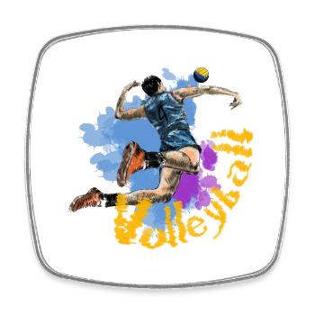 volleyball - Square fridge magnet - white - Front