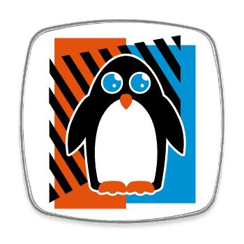Penguin Design - Square fridge magnet - white - Front