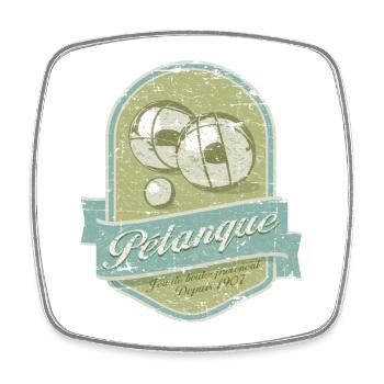 Petanque vintage - Magnet carré - blanc - Devant