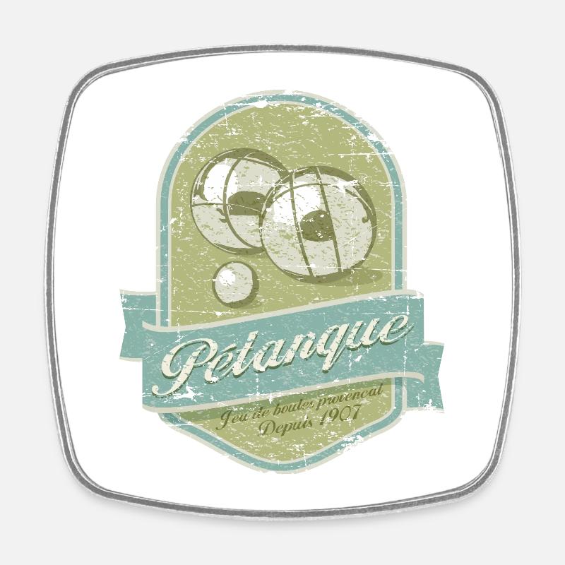 Petanque vintage - Magnet carré - blanc