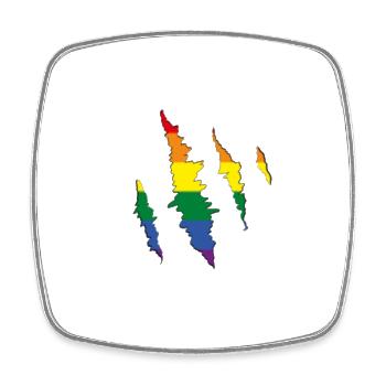 Rainbow Claw Scratch Trace - Square fridge magnet - white - Front