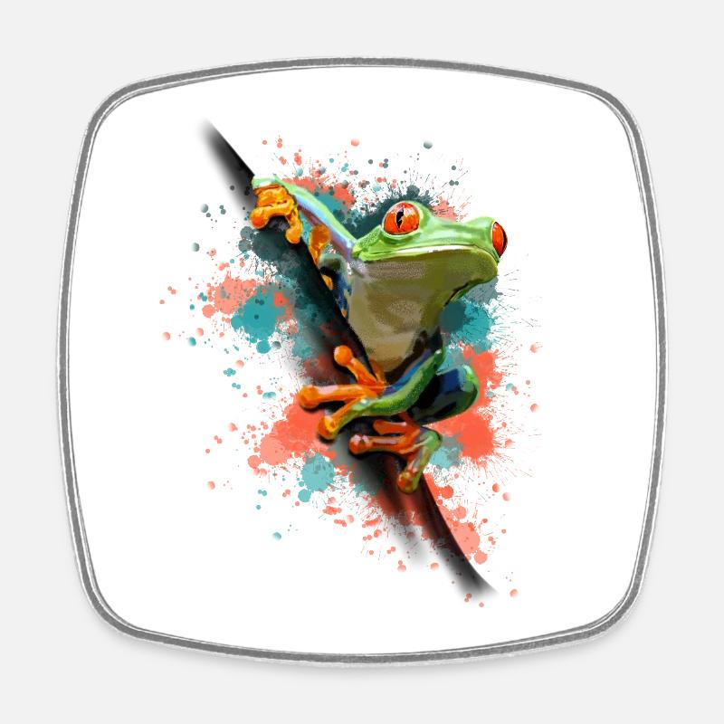 Frog - Square fridge magnet - white