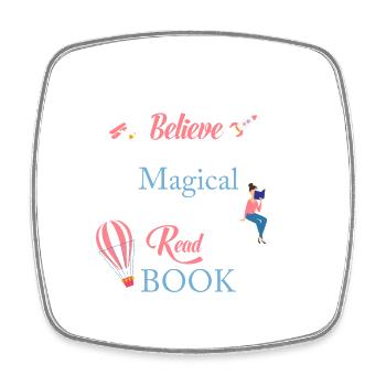 I believe that something very magical happens ... - Square fridge magnet - white - Front