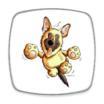 Funny German Shepherd - Square fridge magnet - white - Front