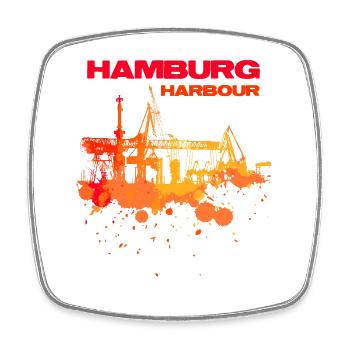 Hamburg Habour - Viereckiger Kühlschrankmagnet - Weiß - Vorne