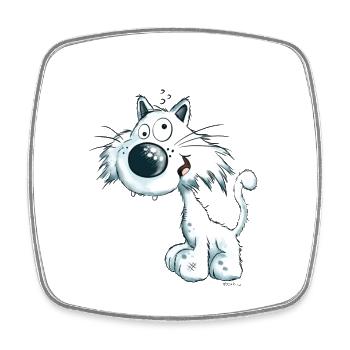 Freche Katze I Kätzchen Cartoon  - Viereckiger Kühlschrankmagnet - Weiß - Vorne