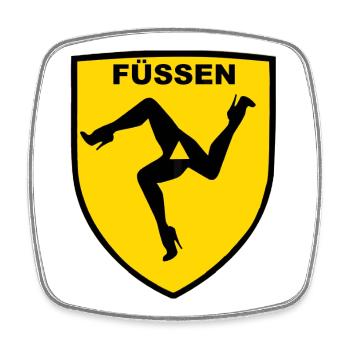 Fuessen - Viereckiger Kühlschrankmagnet - Weiß - Vorne