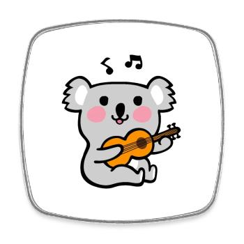Koala Guitar Serenade - Square fridge magnet - white - Front
