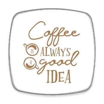 Kaffee - Viereckiger Kühlschrankmagnet - Weiß - Vorne