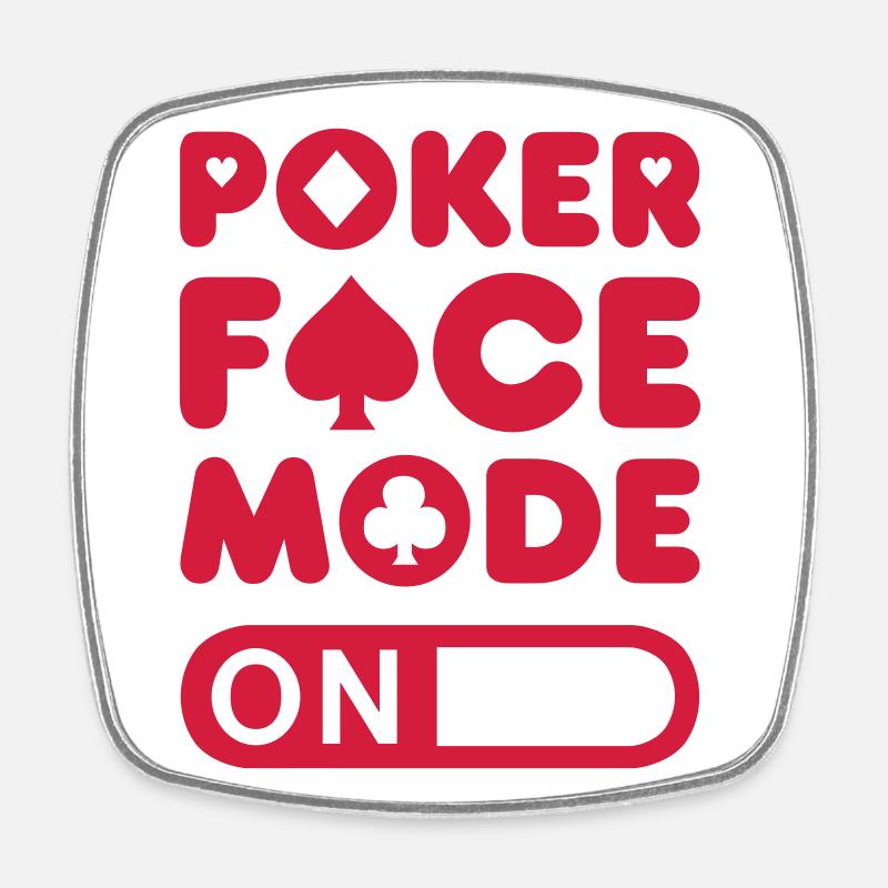 Poker Face Mode - Magnet carré - blanc