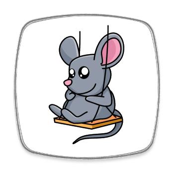 Souris souris swing - conception - Magnet carré - blanc - Devant