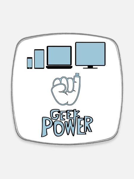Geek - Square fridge magnet - white