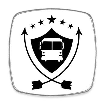 Bus Driver / Busfahrer / Autocar / Autobus / Job - Square fridge magnet - white - Front