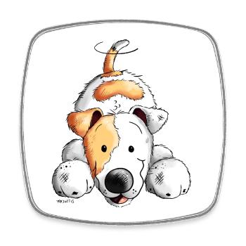 Süßer Jack Russell - Viereckiger Kühlschrankmagnet - Weiß - Vorne