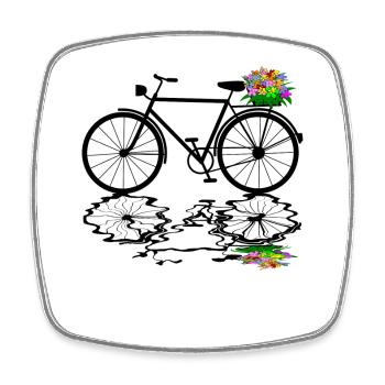 bicycle - Square fridge magnet - white - Front